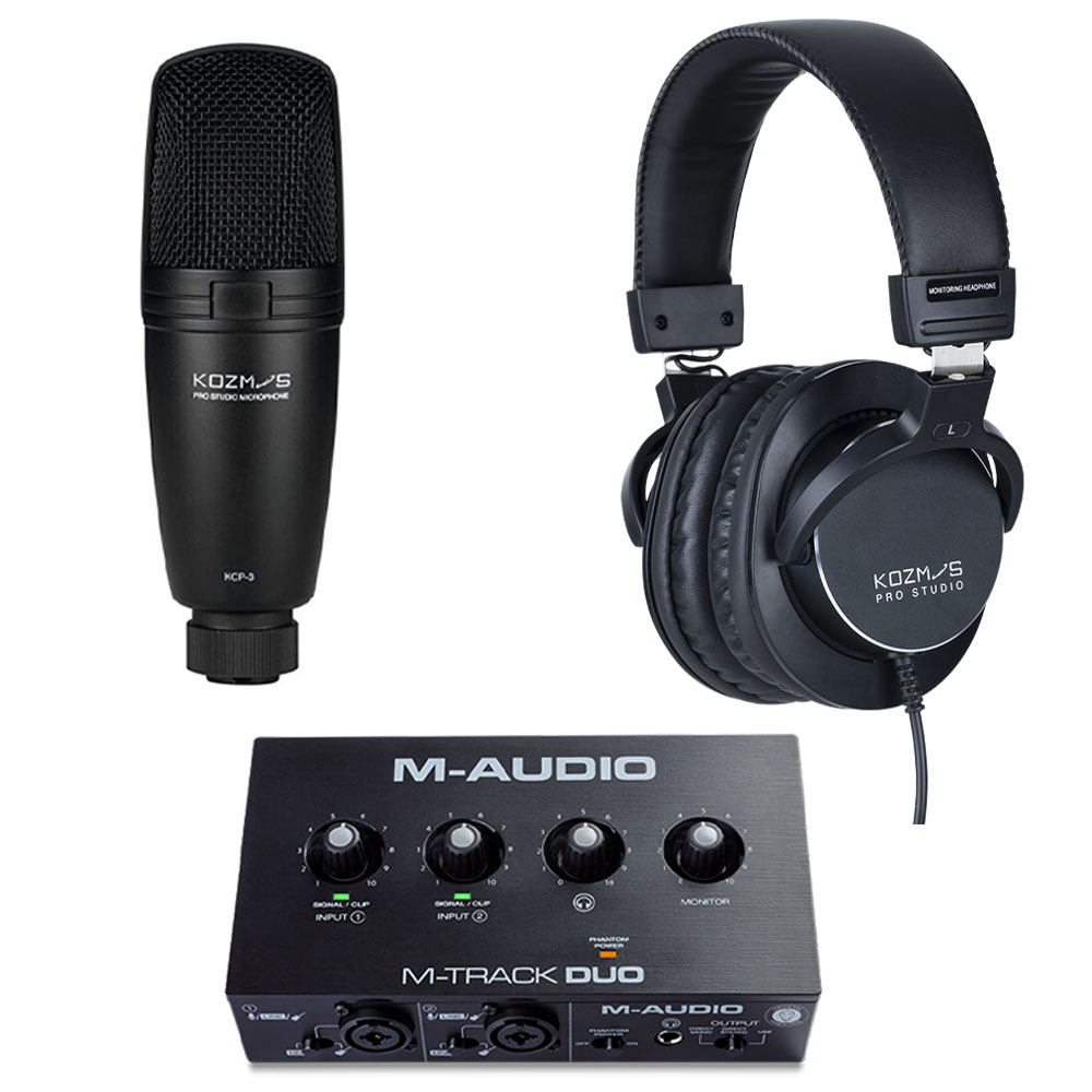 M-Audio M-Track Duo Stüdyo Kayıt Paketi 2 (MTRACKDUO, KCP-3, KHDP-S300)